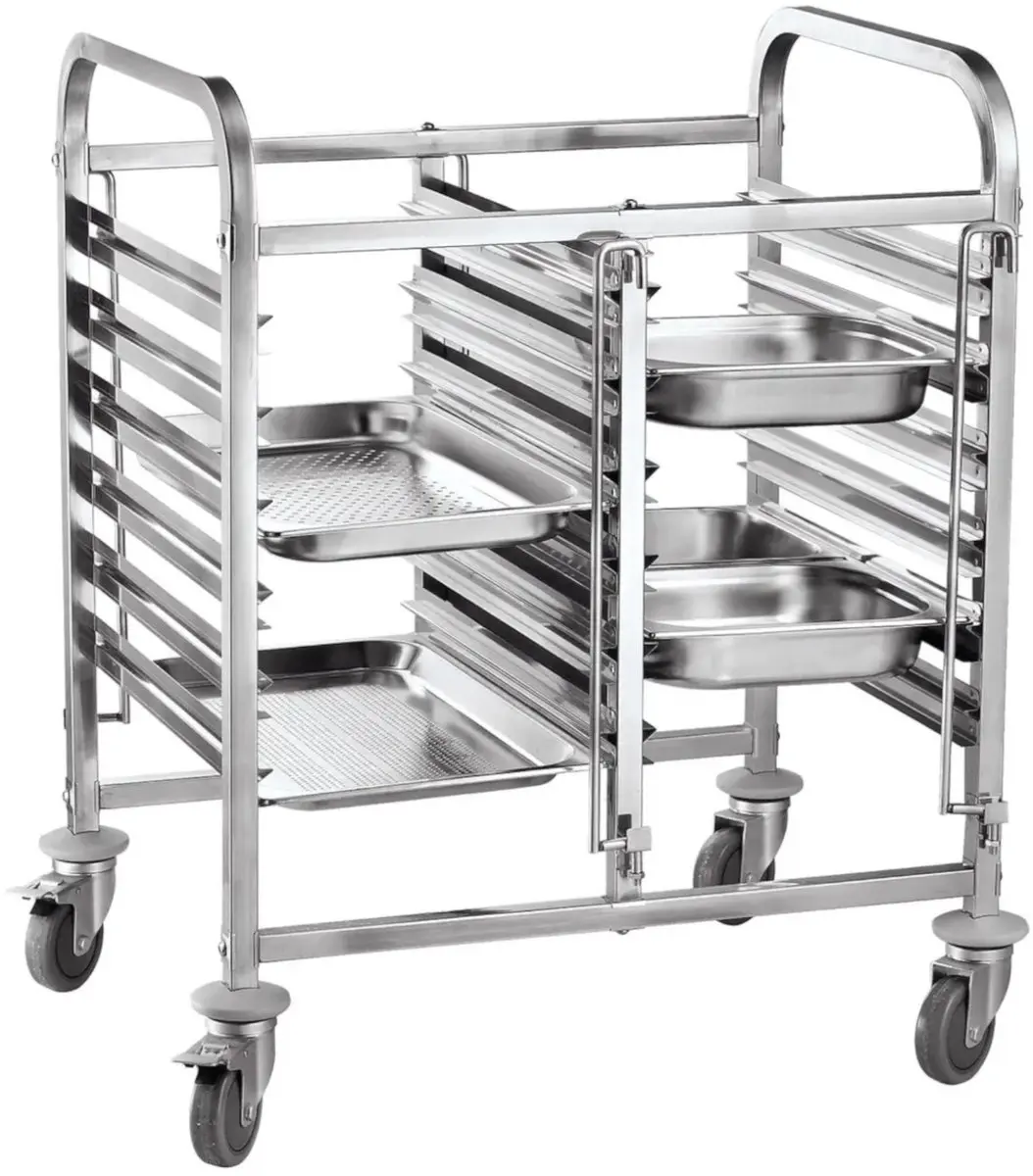 HENDI 810569 Dubbele Regaalwagen - 12 Etages - 150kg - Grijs