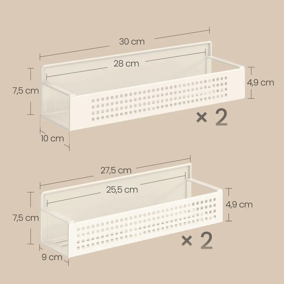 Songmics Magnetisch Kruidenrek KCS061W01 - 4-delig - Crèmewit