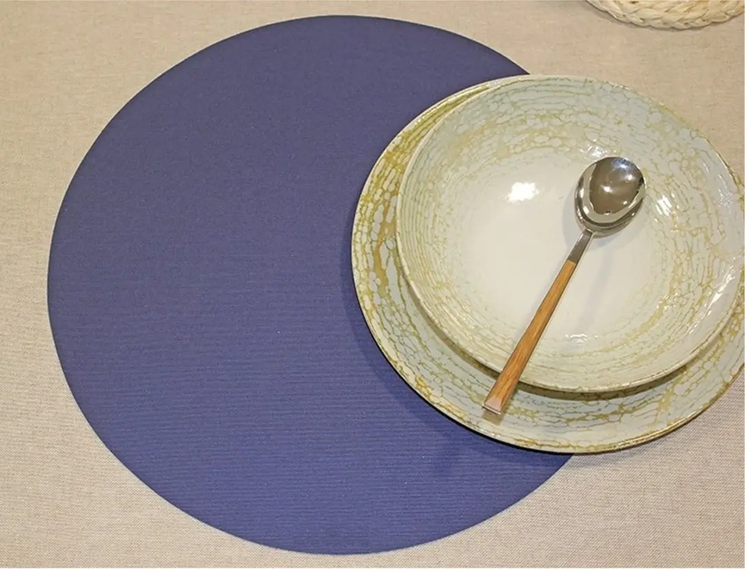 Wicotex Placemats Donkerblauw Rond 38cm - Anti-slip & Teflon