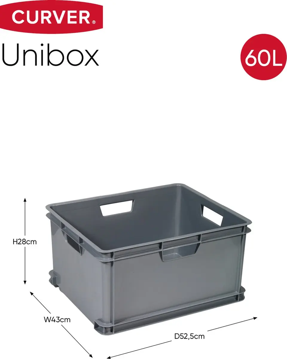 Curver Unibox Classic Opbergbox XL 60L - Grijs