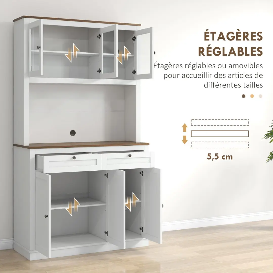 Homcom Keukenkast MDF 100x40x180cm Wit