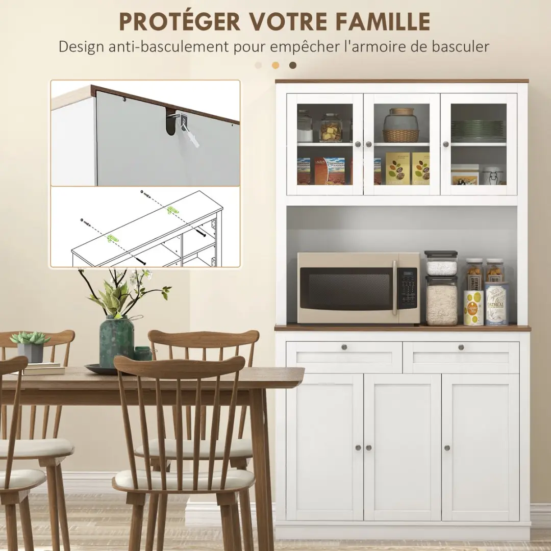 Homcom Keukenkast MDF 100x40x180cm Wit