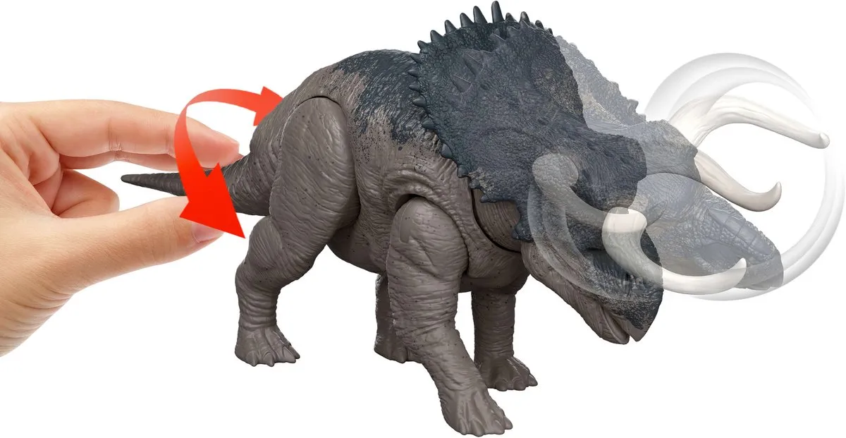 Mattel Jurassic World Wild Roar Nasutoceratops Speelfiguur - Multicolor