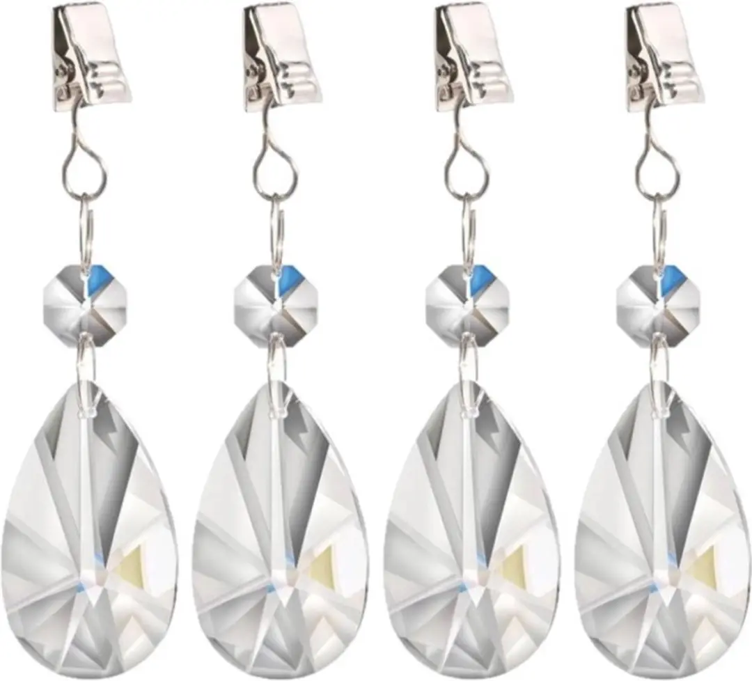 Patifix Tafelkleedgewichtjes Kristallen Druppels Glas - 12 Stuks