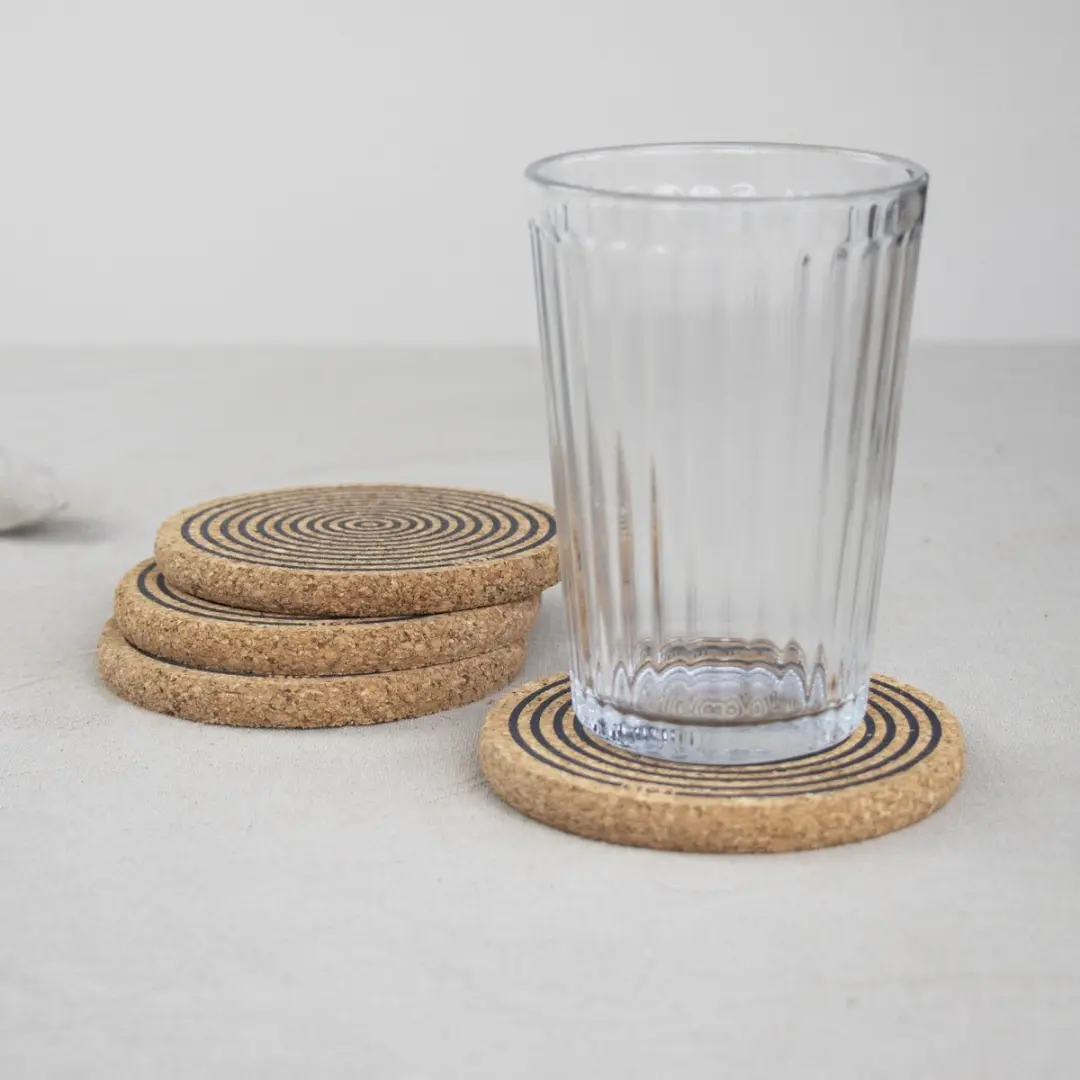 Liga Orbit Onderzetter - 4 Stuks Kurk Beige