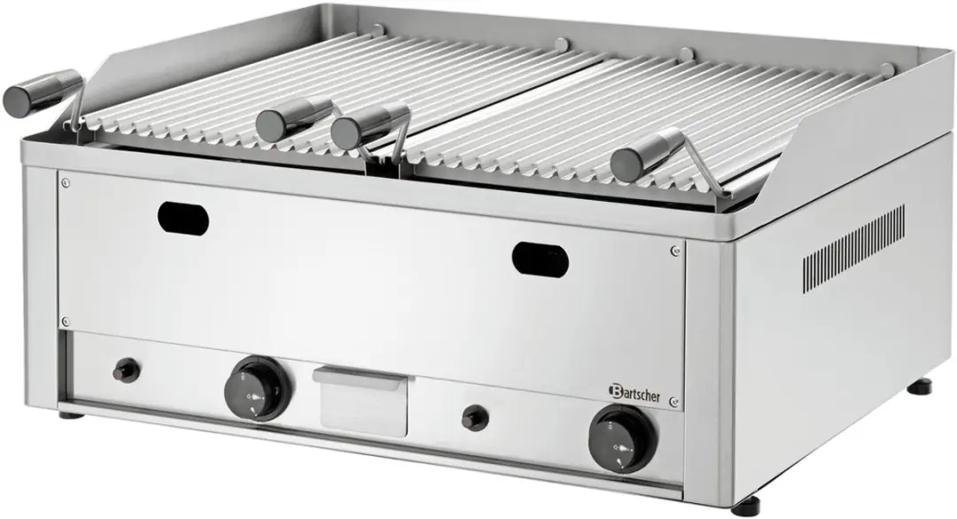 Bartscher Lavasteengrill Gas 70 2006601 - 2 Vakken 8kW - RVS