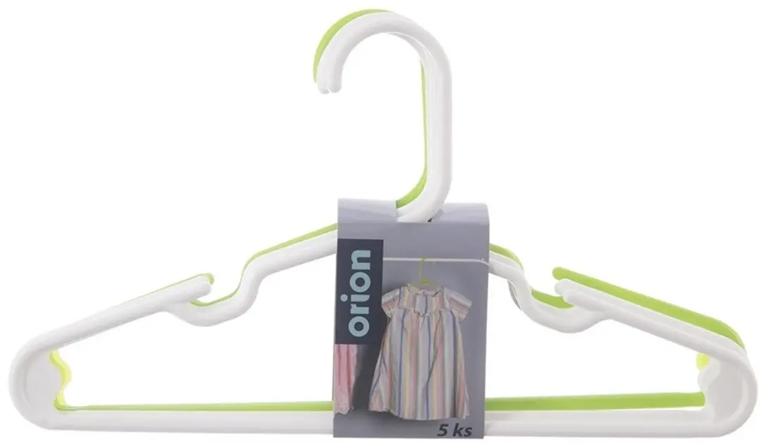 Orion Kinderkleding Hanger Set 5 Stuks - Wit/ Groen