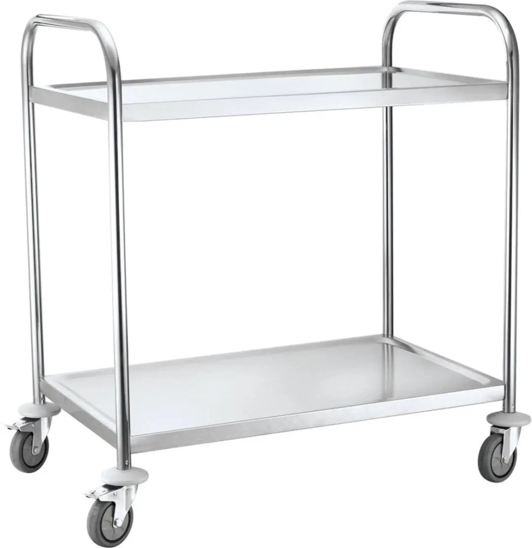 HENDI 810002 Serveerwagen - Roestvast staal - 2 Bladen - 905x585x945mm