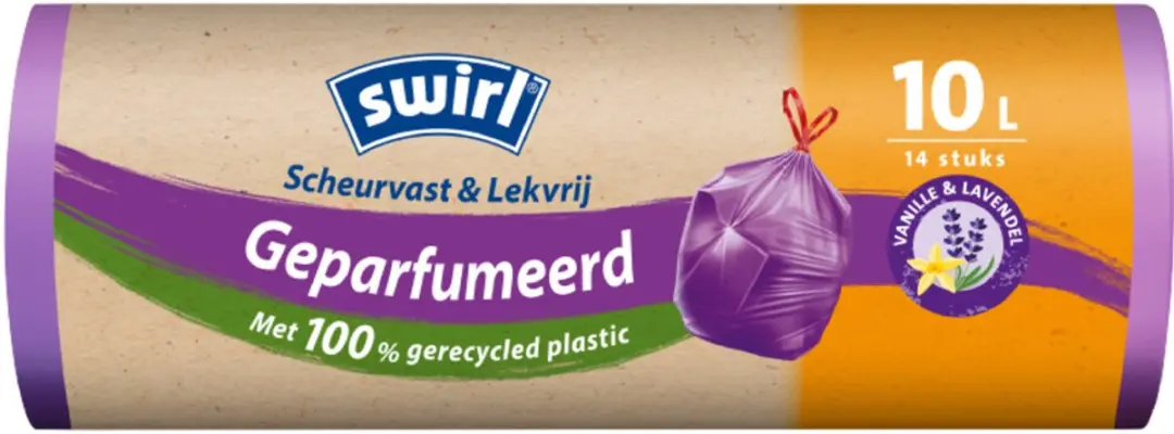 Swirl Pedaalemmerzakken 10L - 14 Stuks - Paars
