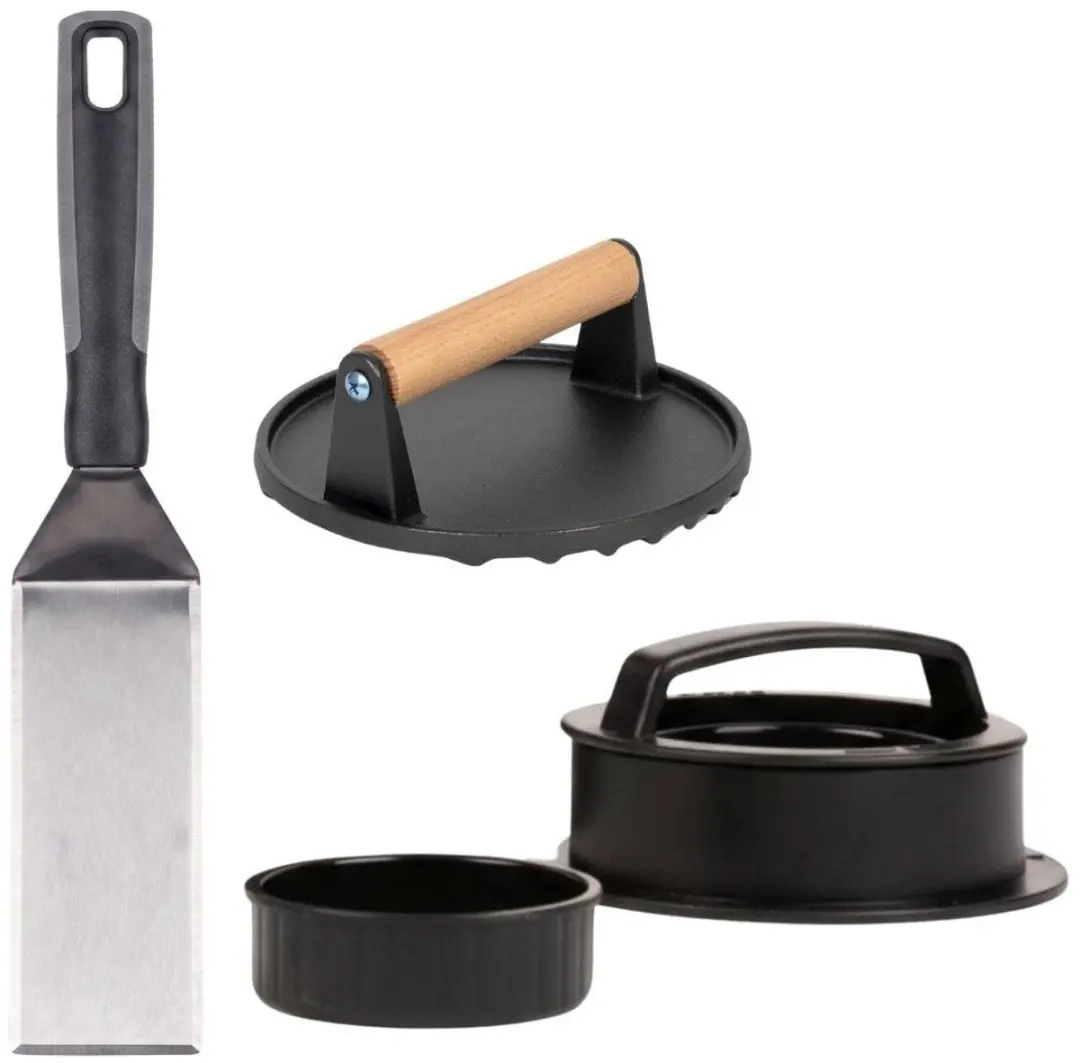 Cookinglife Hamburgerset - Smashpers & BBQ Spatel - 3-delig