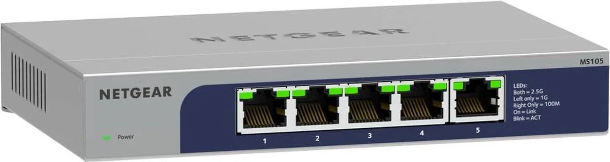 Netgear MS105 Unmanaged Switch 5x 2,5Gbps - Grijs