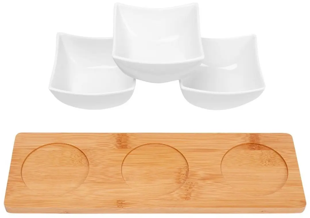 Excellent Houseware Serveerplank Porselein - 4-delig Wit