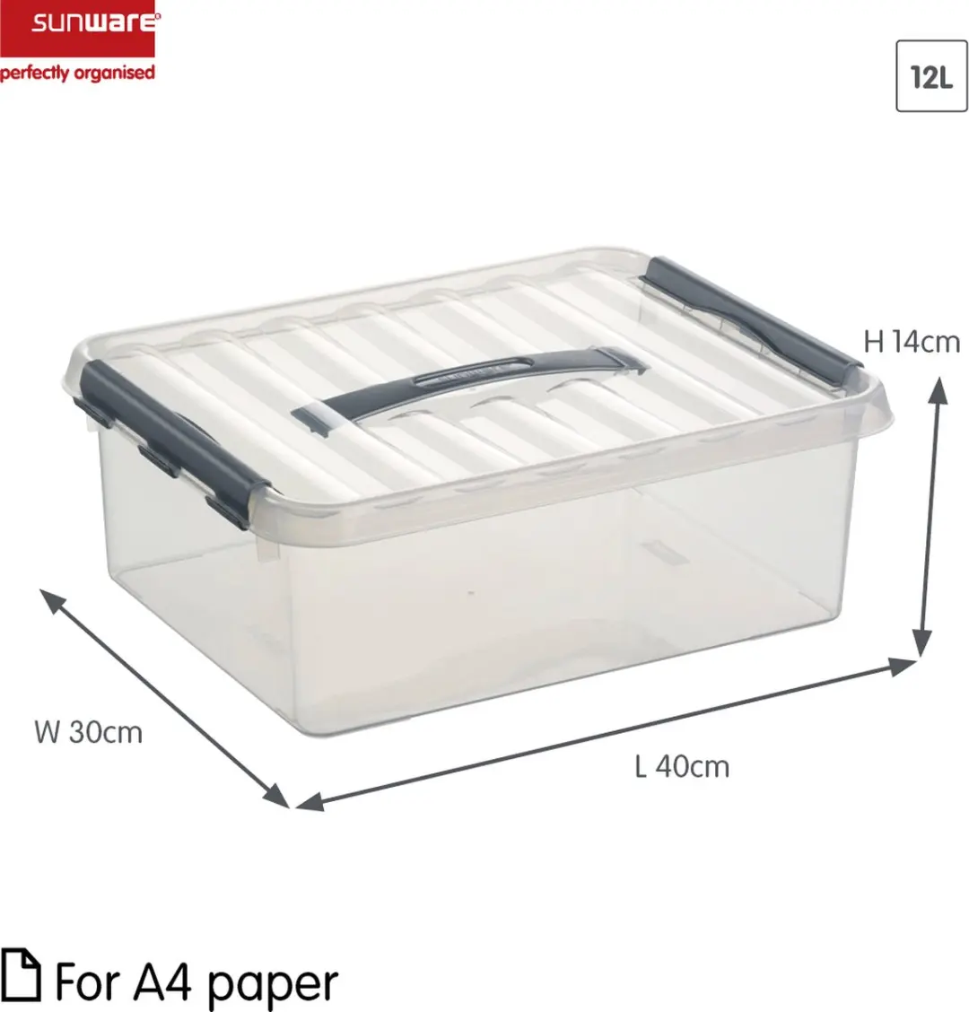 Sunware Q-line Opbergbox 12L - 40x30x14cm Grijs