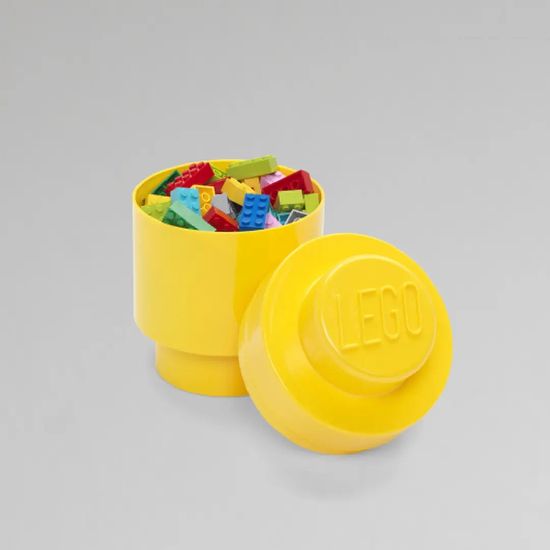 LEGO Brick 1 Opbergbox Rond - Geel - afbeelding 6 van 6