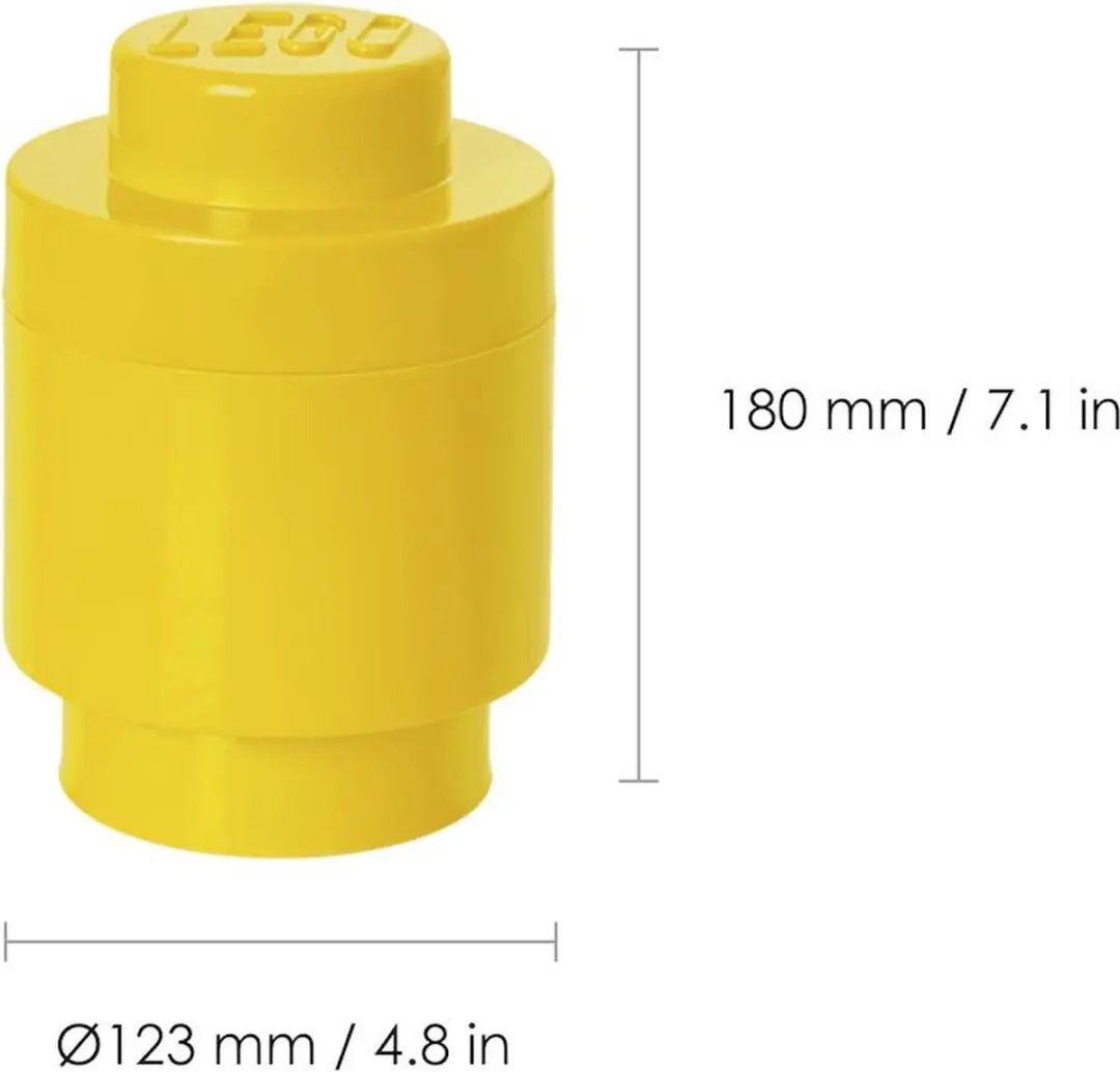 Lego - Opbergbox Brick 1 Rond - Polypropyleen - Geel