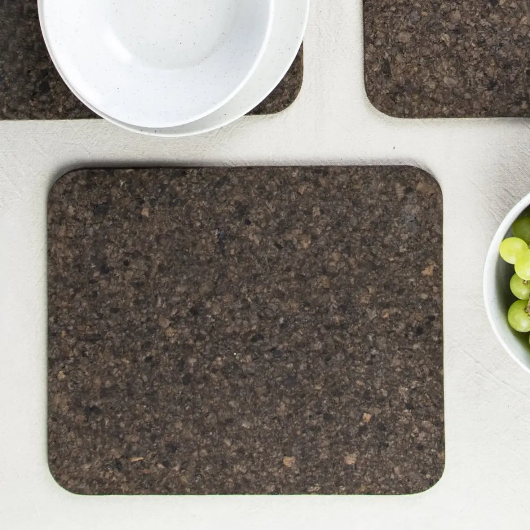 Liga Kurk Placemat Set - 4 Stuks - Zwart