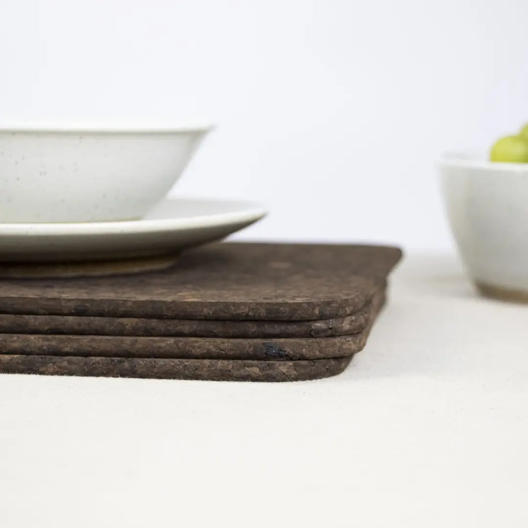 Liga Kurk Placemat Set - 4 Stuks - Zwart