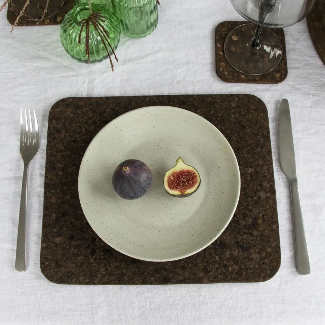 Liga Kurk Placemat Set - 4 Stuks - Zwart