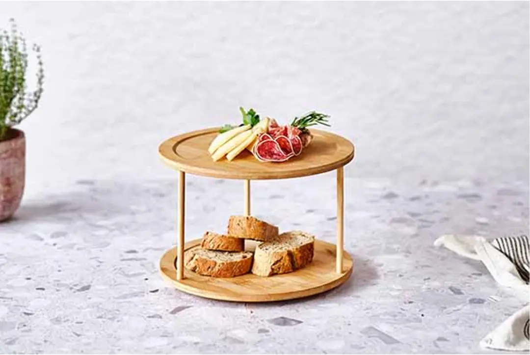 Cosy&Trendy Bamboe Etagère 2-Lagen - D25cm - Bruin