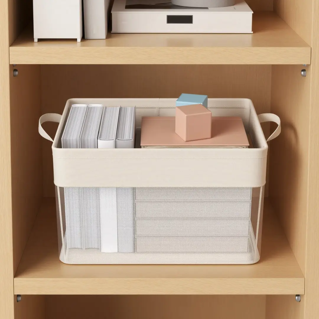 Songmics Opvouwbare Opbergbox Set 3 Stuks - 29L - Crèmewit