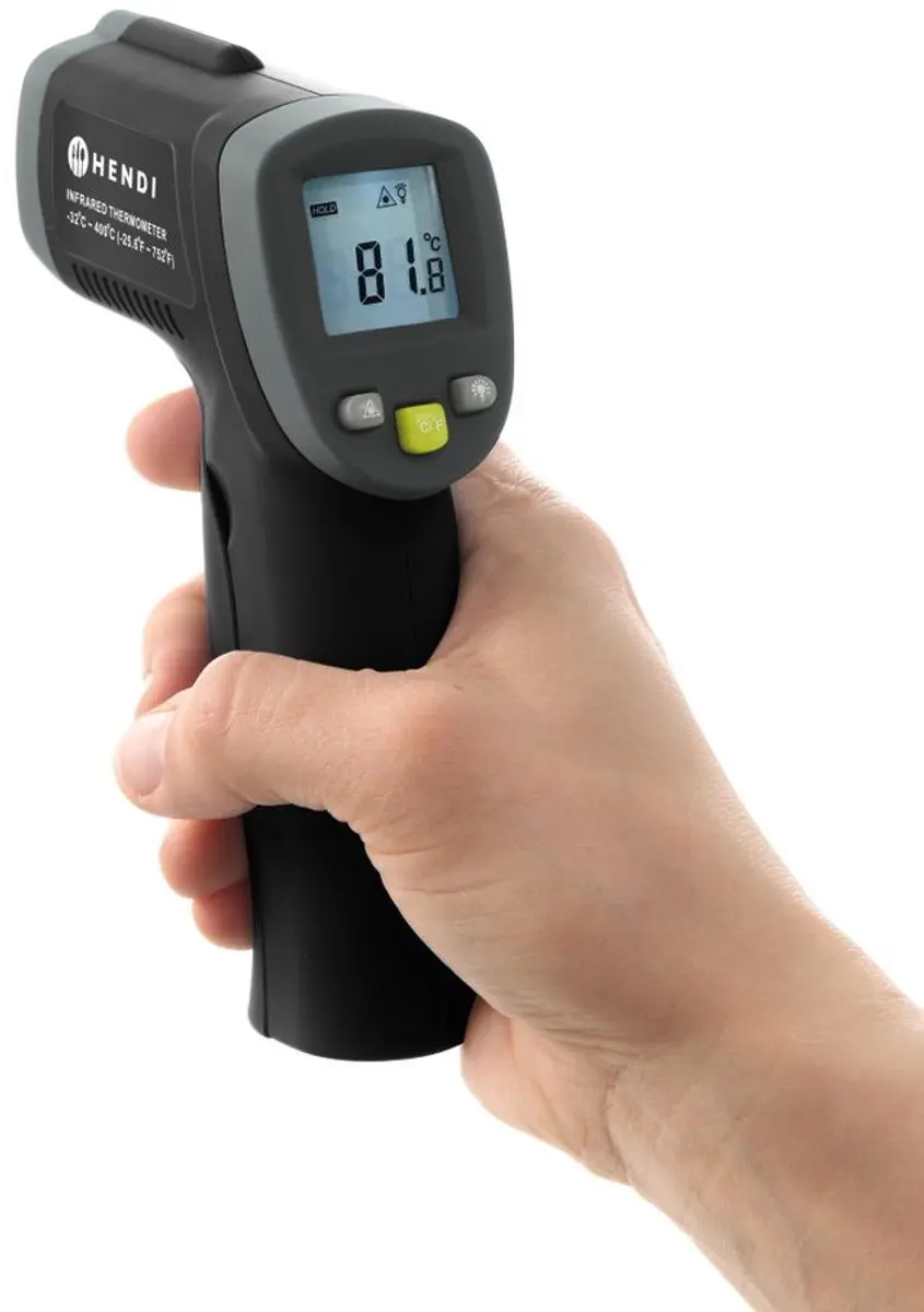 HENDI Infrarood Thermometer -32°C tot 400°C - Zwart
