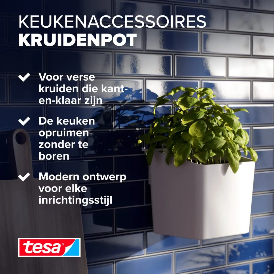 Tesa Kruidenpot Set Wit 13,5x14,5x13,5cm