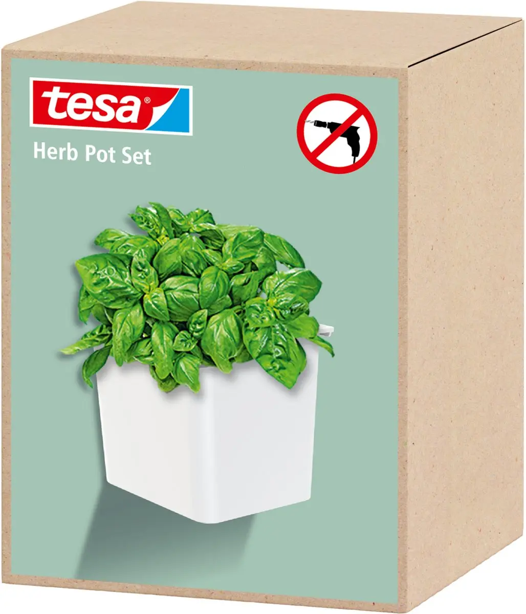 Tesa Kruidenpot Set Wit 13,5x14,5x13,5cm