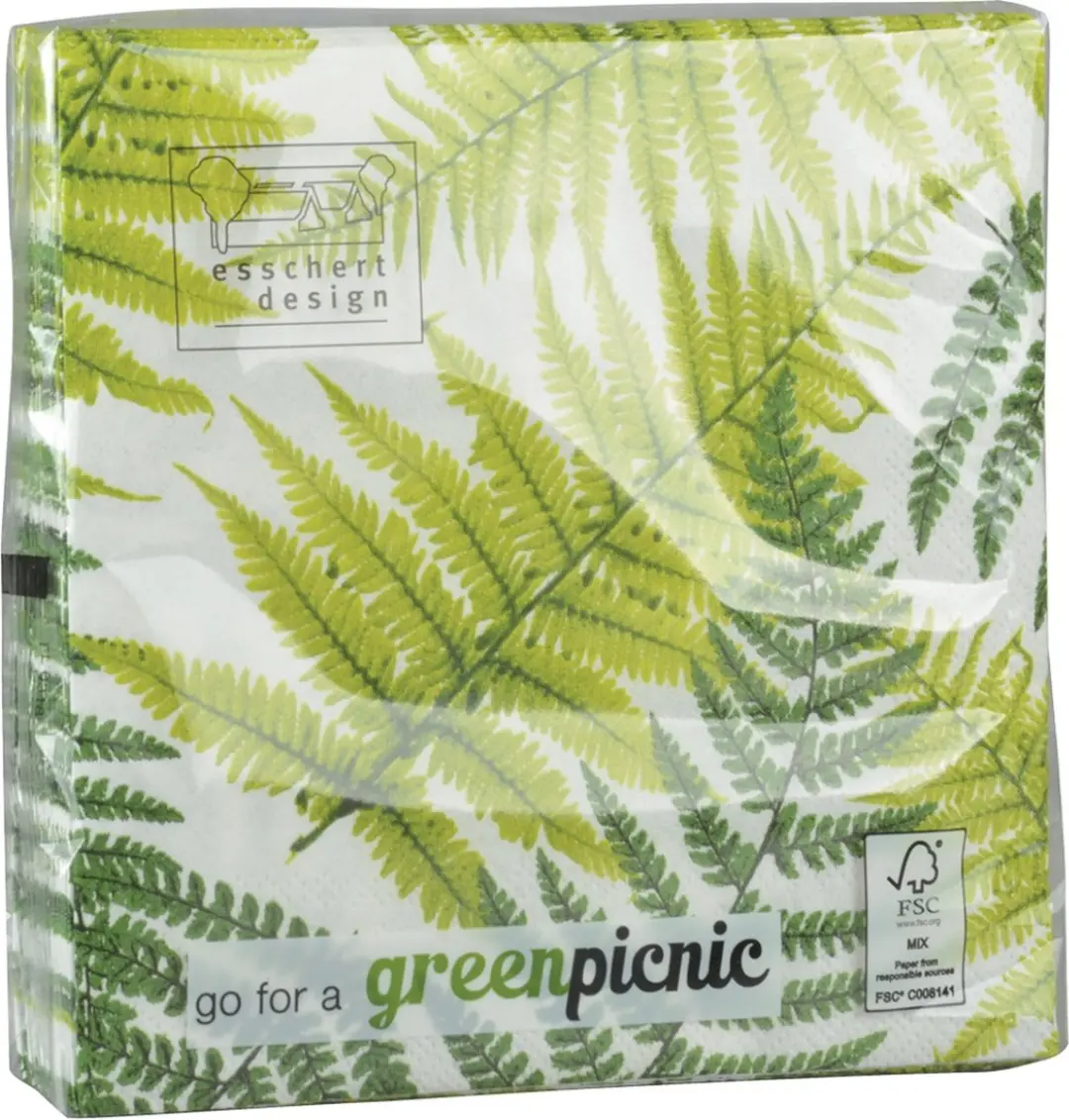 Esschert Design Varen Servetten 25x25cm Groen - 20 Stuks