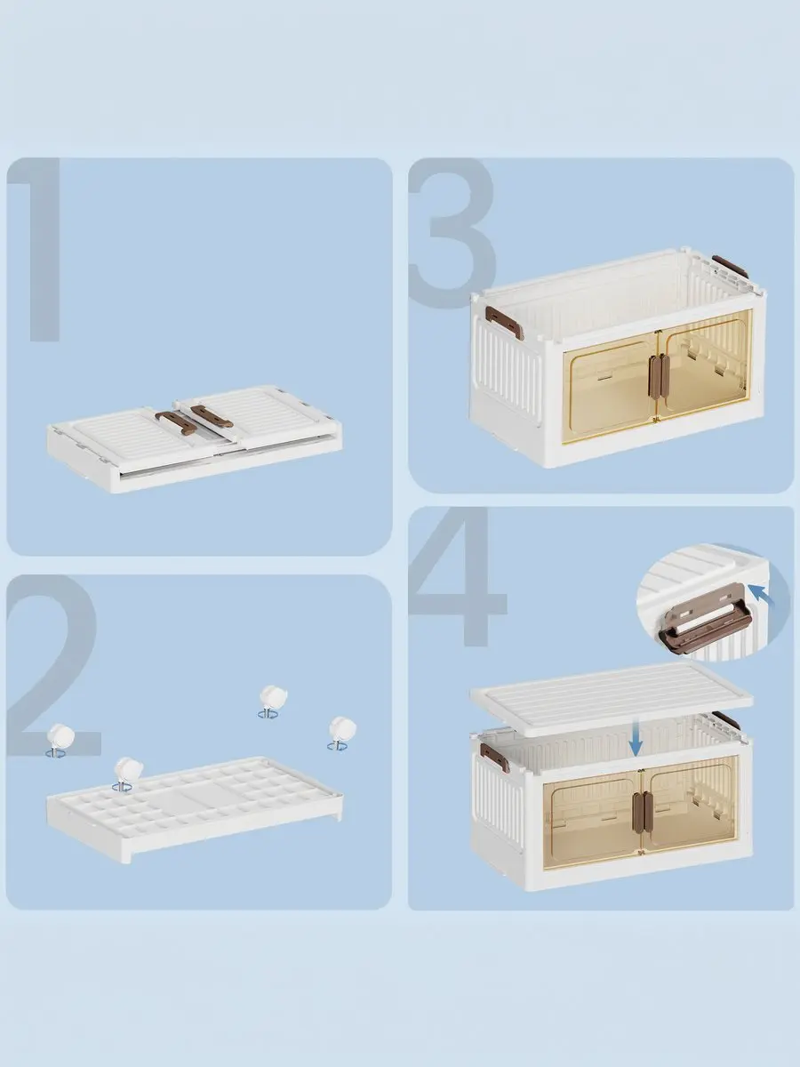 Songmics RLB445WZ01 Opbergbox - 4 Lagen - 30L - Wit