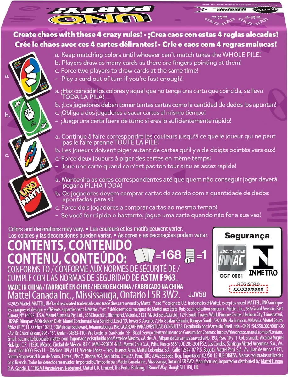 Mattel UNO Party! Kaartspel - 2+ Spelers