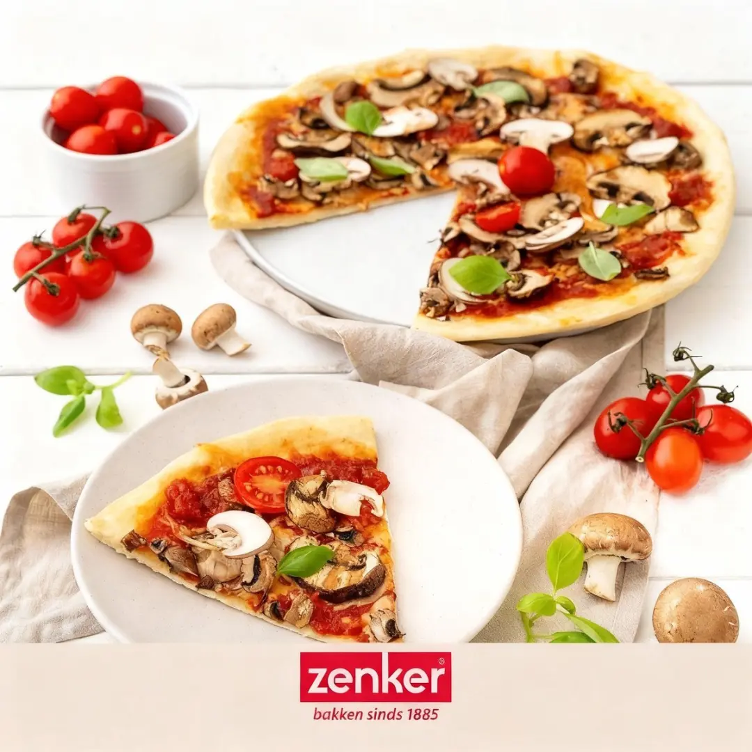 Zenker Special Countries Pizzaset 2x32cm - Pizzaplaten & Snijder - Zwart
