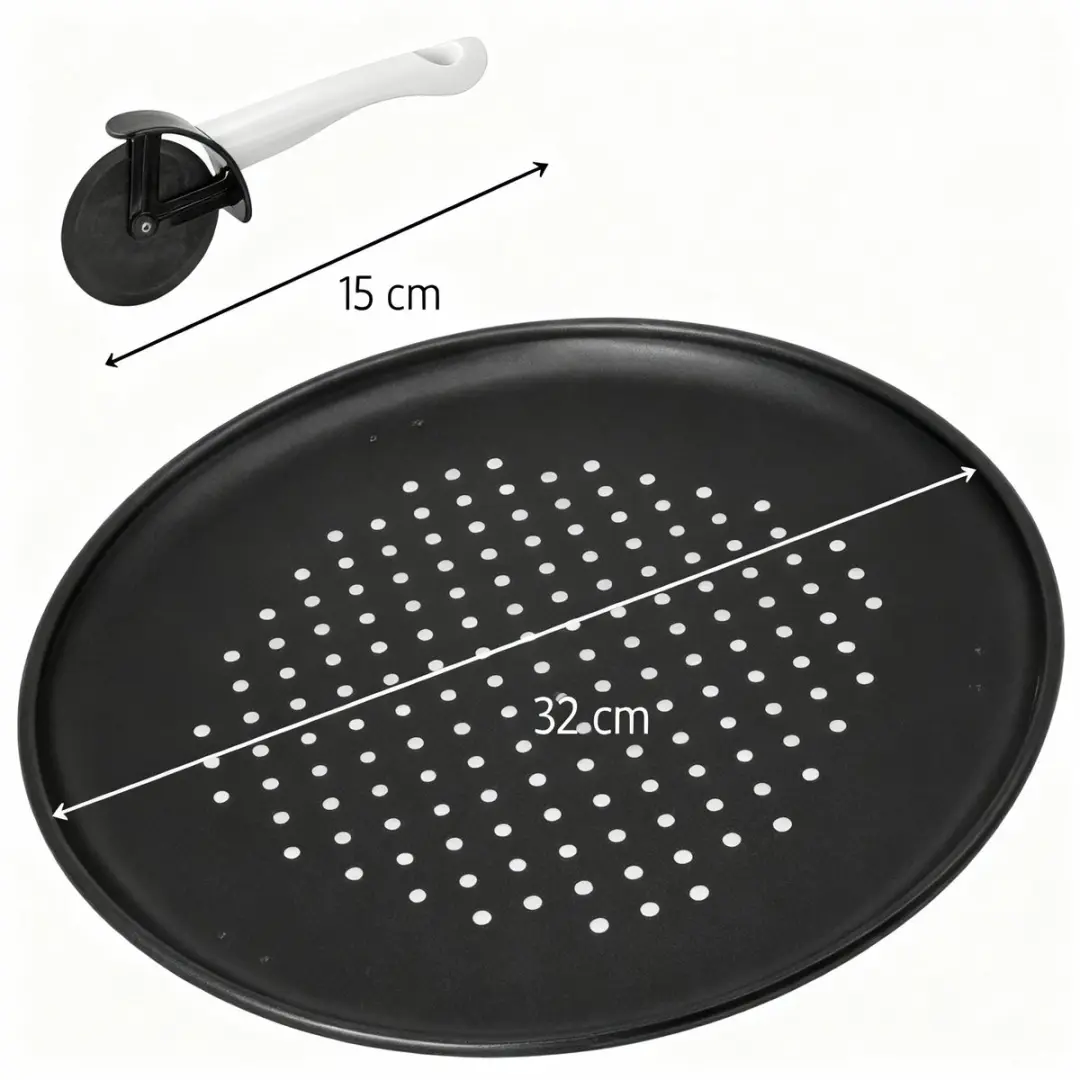 Zenker Special Countries Pizzaset 2x32cm - Pizzaplaten & Snijder - Zwart
