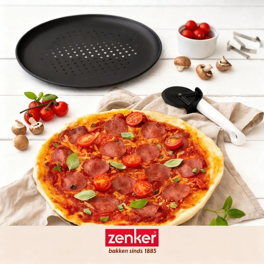 Zenker Special Countries Pizzaset 2x32cm - Pizzaplaten & Snijder - Zwart