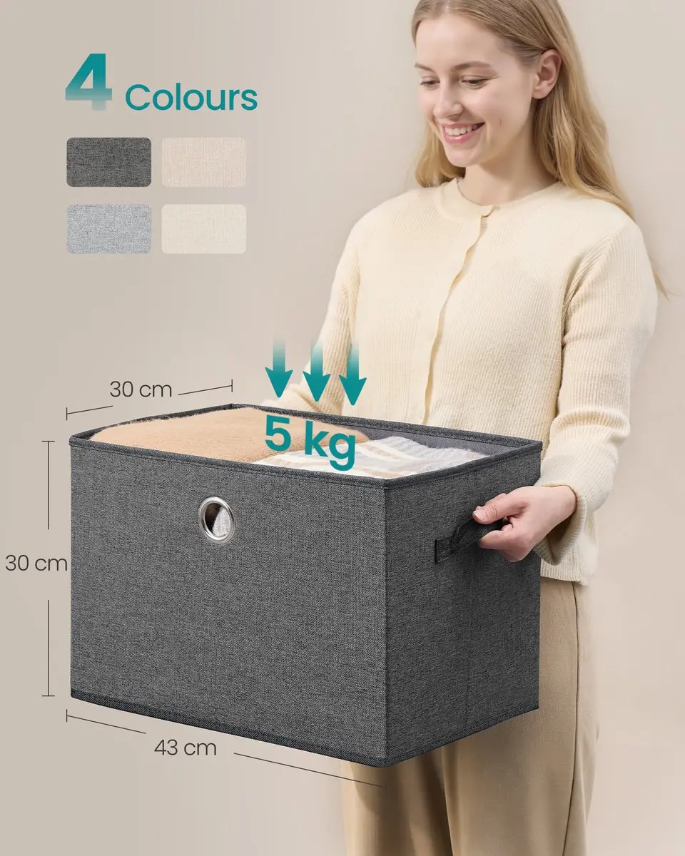 Songmics Opbergboxen 38L - 3 Stuks - Donkergrijs - afbeelding 5 van 6