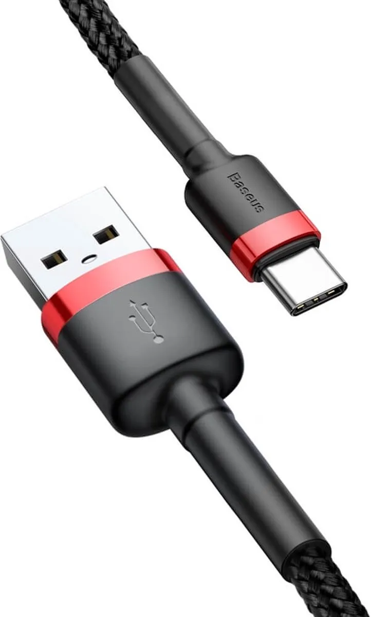 Baseus 3701 USB-C Kabel 0.5M - Nylon Geweven Grijs - afbeelding 6 van 6