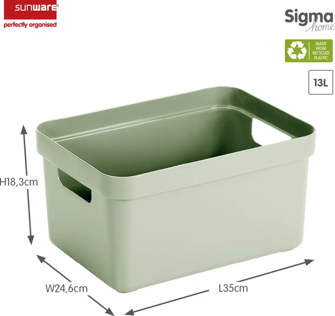 Sunware Sigma Home Opbergbox 13L - 6 Stuks Groen