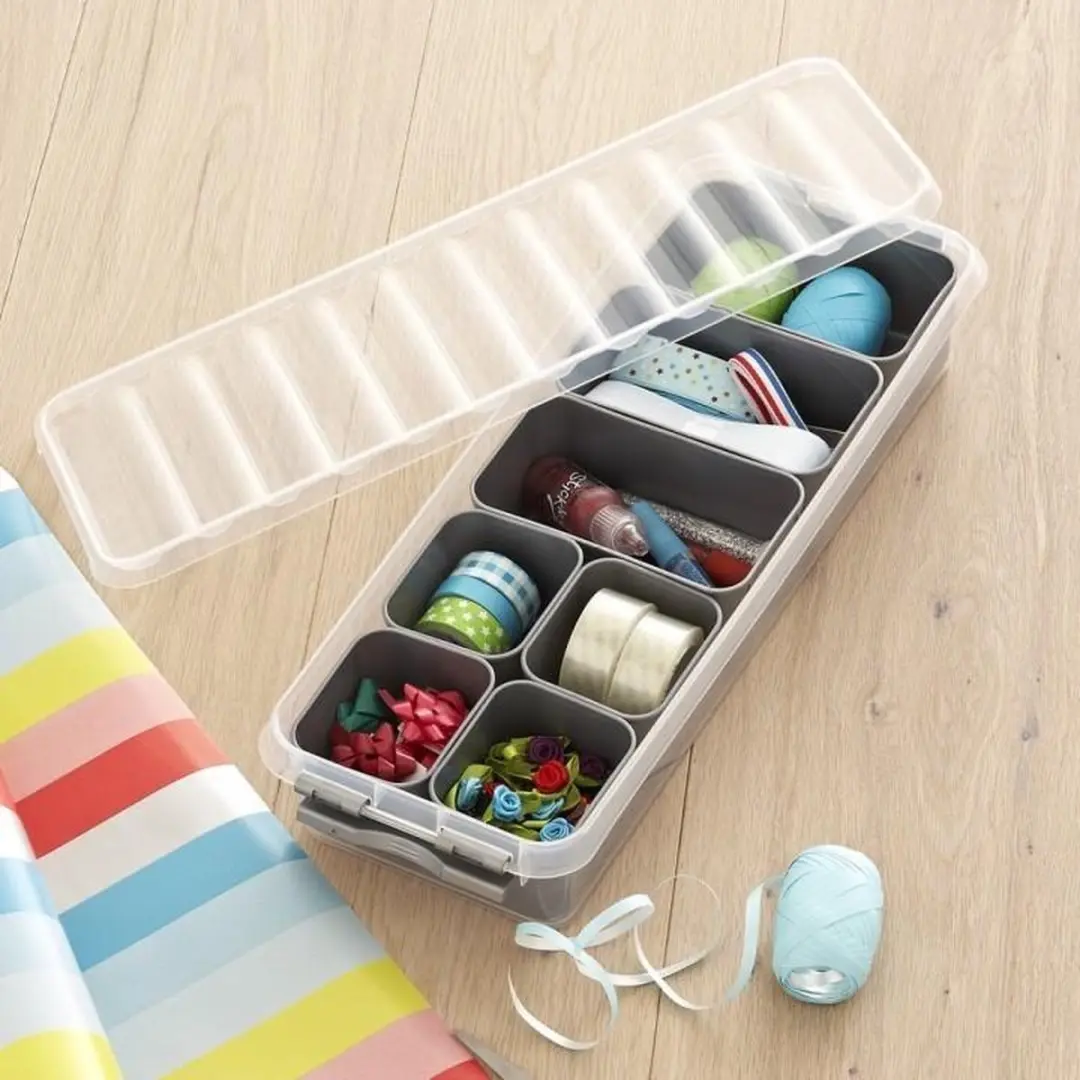 Sunware Q-line Opbergbox 3,5L - 7 Bakjes Grijs