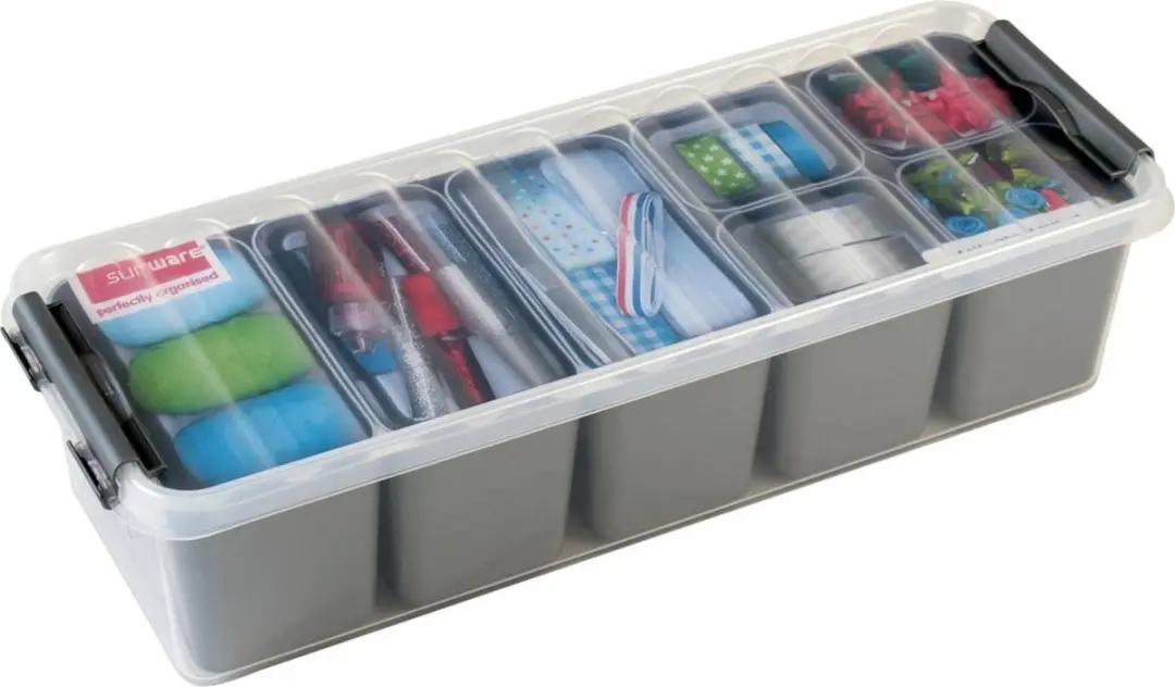 Sunware Q-line Opbergbox 3,5L - 7 Bakjes Grijs