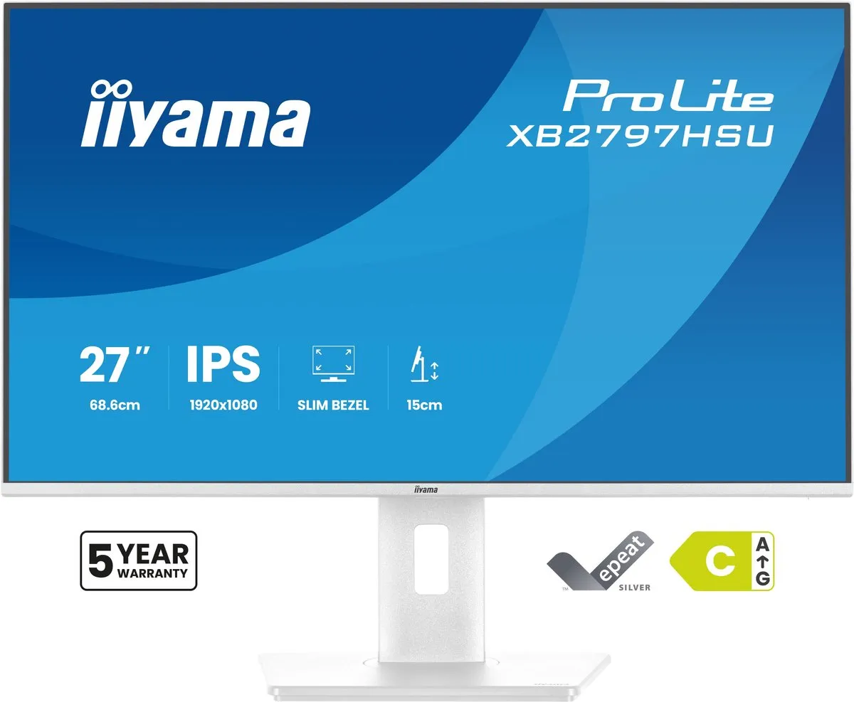 iiyama ProLite XB2797HSU-W1 Monitor 27" Full HD IPS - Wit - afbeelding 6 van 6