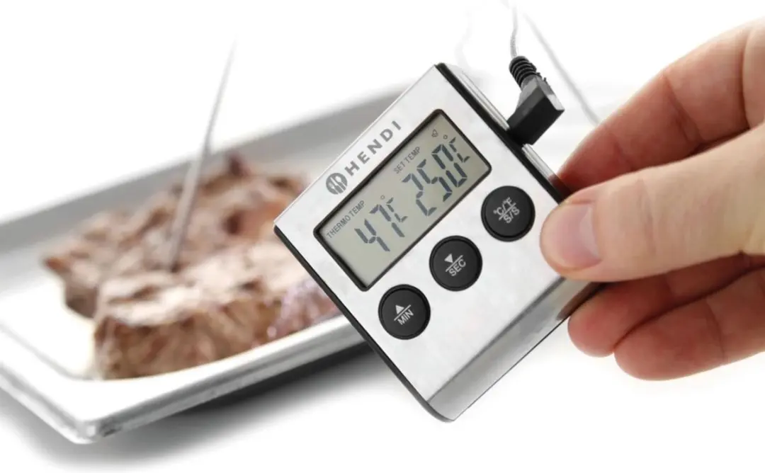 HENDI Braadthermometer met timer - Zilver