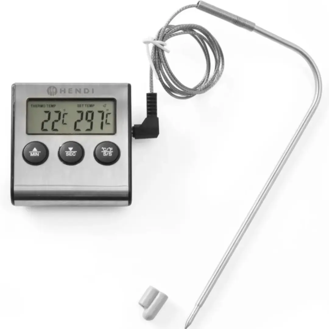 HENDI Braadthermometer met timer - Zilver