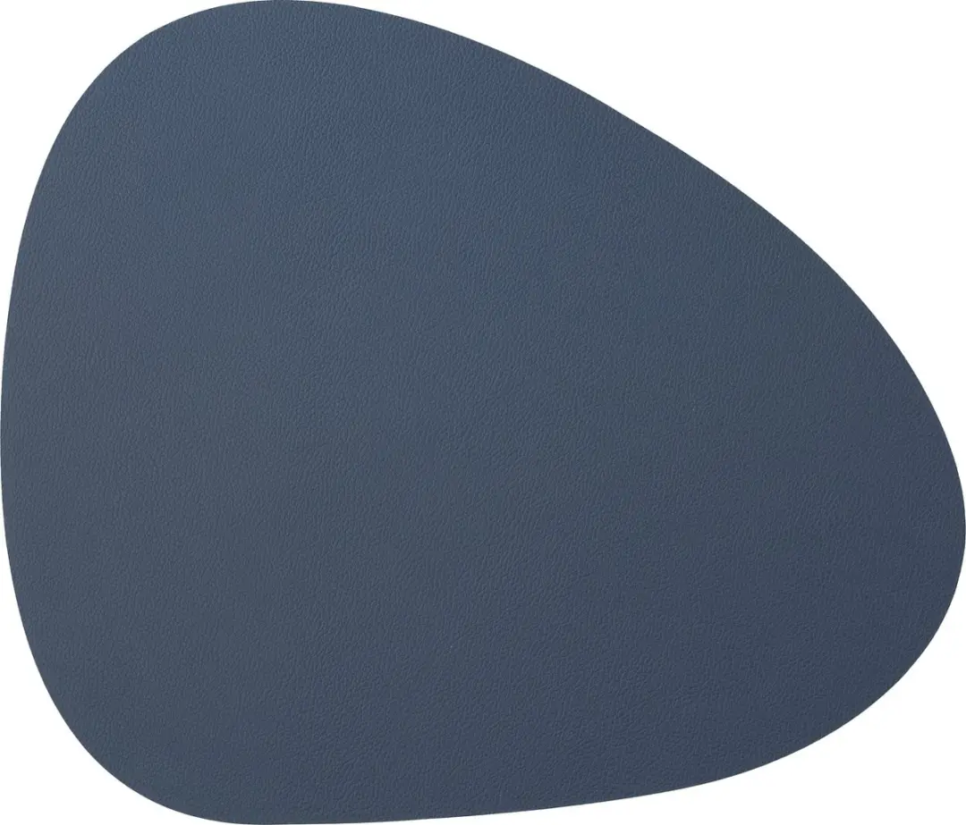 Kade 171 Eivormige Placemats Lederlook - 6 Stuks 44x37cm - Blauw/Grijs