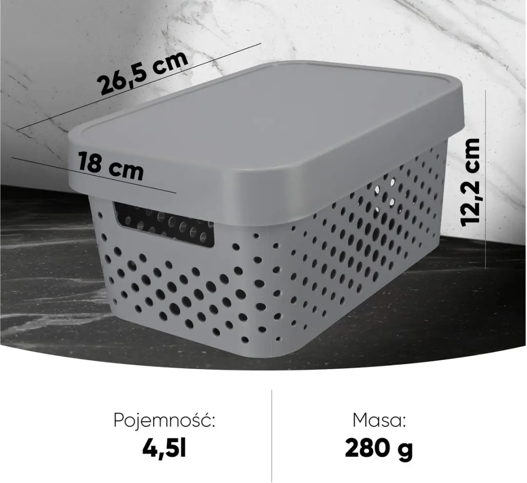 Curver Infinity Opbergdoos 26,8x18,6x12,4cm - Lichtgrijs - afbeelding 6 van 6