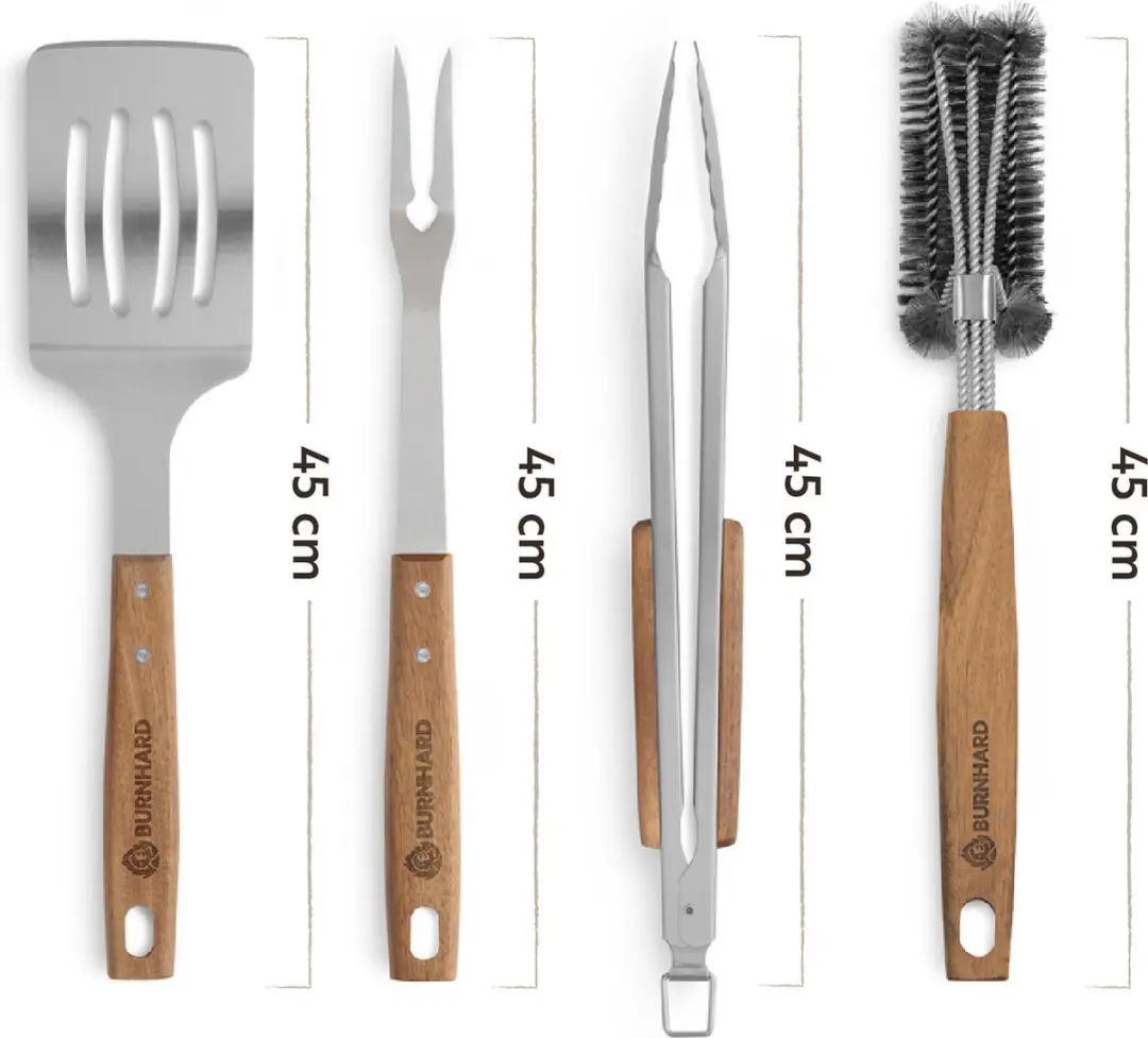 Burnhard BBQ Gereedschapset 4-delig RVS