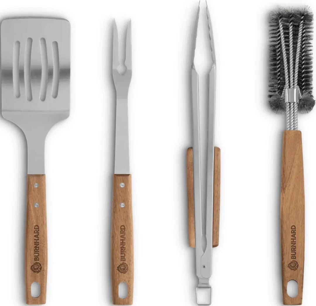 Burnhard BBQ Gereedschapset 4-delig RVS - Acaciahout - afbeelding 6 van 6