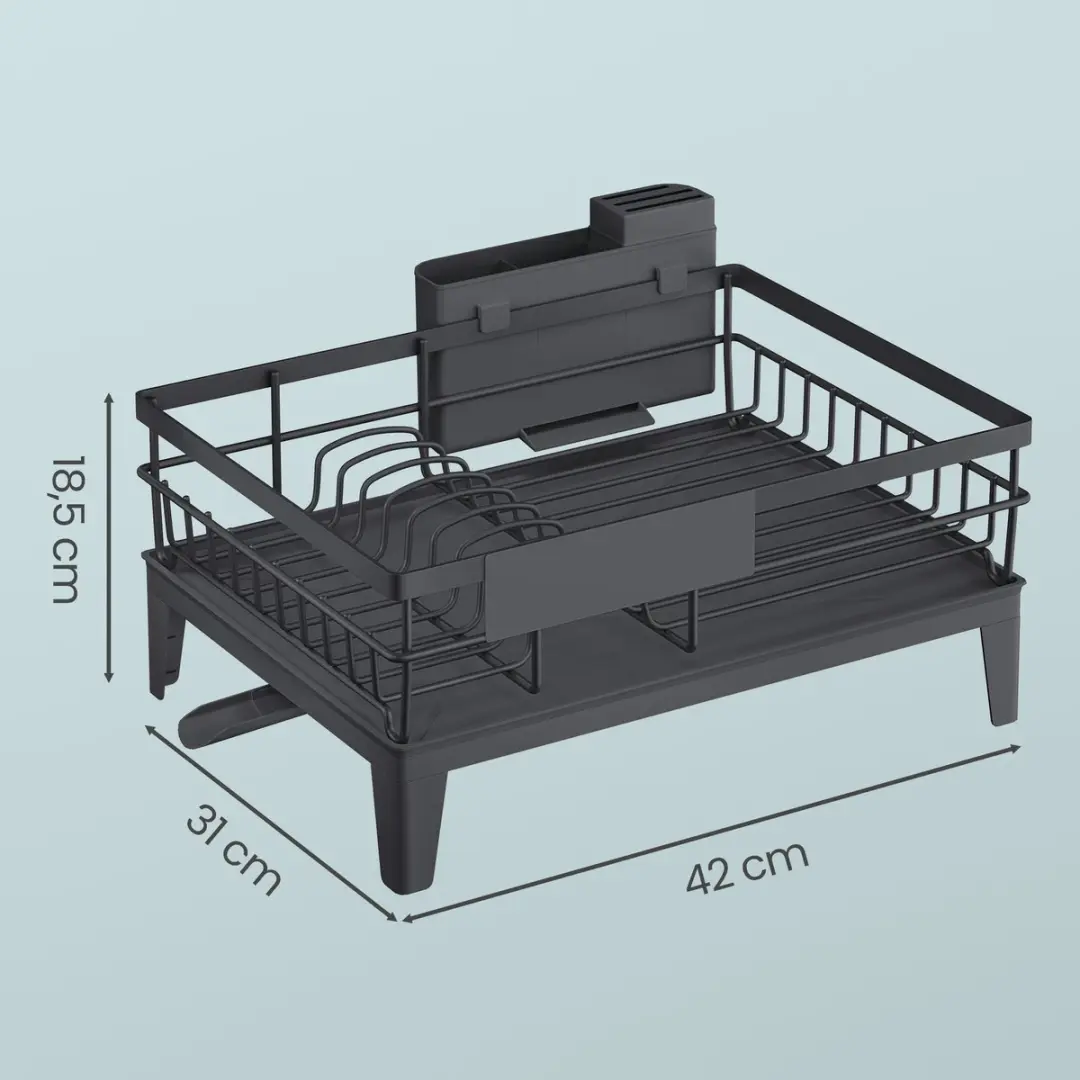 Songmics KCS550B01 Afdruiprek - Draaiende Afvoer - Zwart