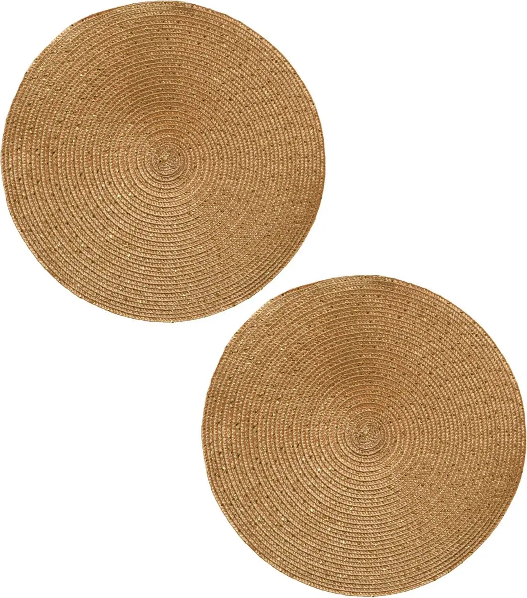Decoris Goudkleurige Placemats 2x Ø38cm
