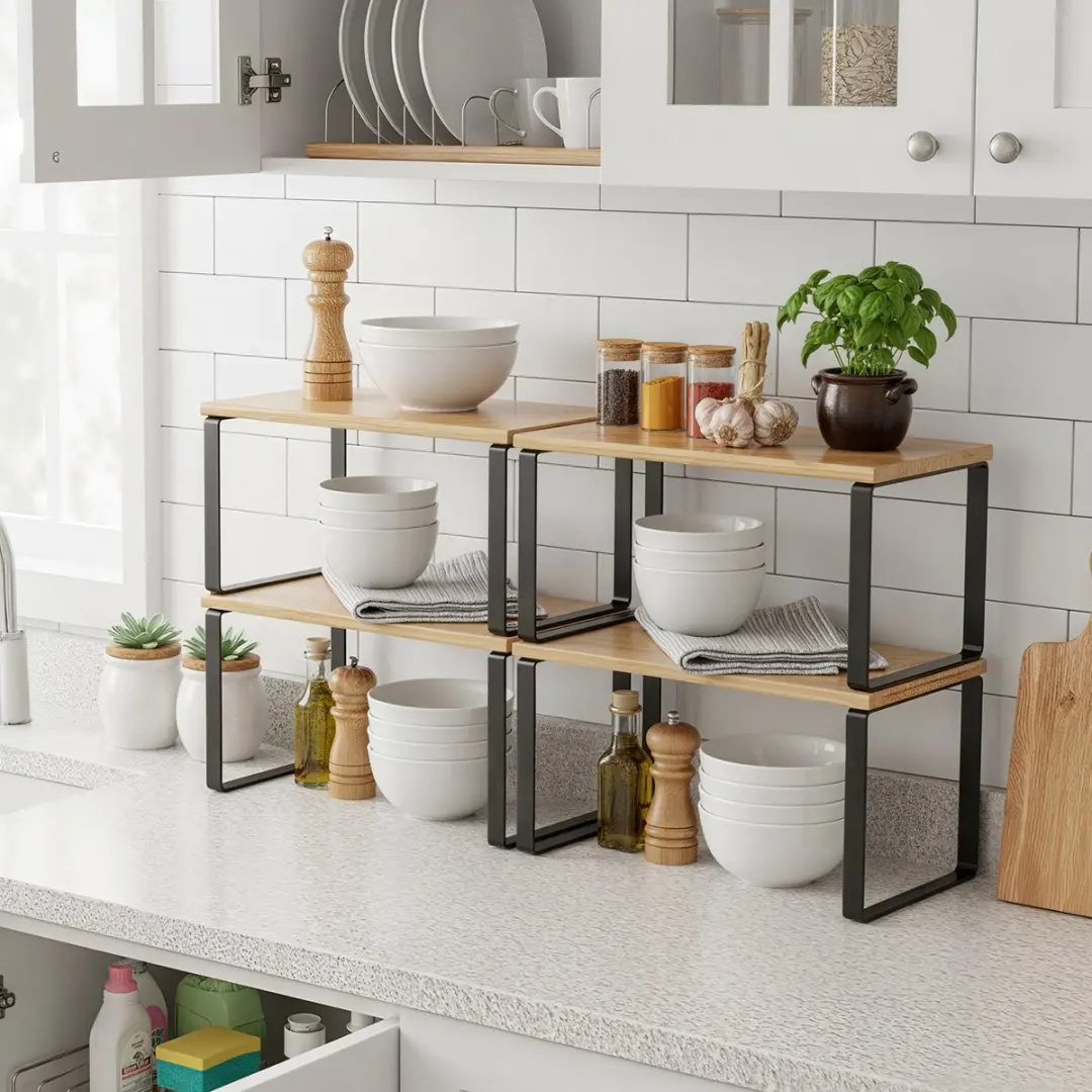 Songmics Kruidenrek 4-delig KCS10NBV1 - Zwart-Beige