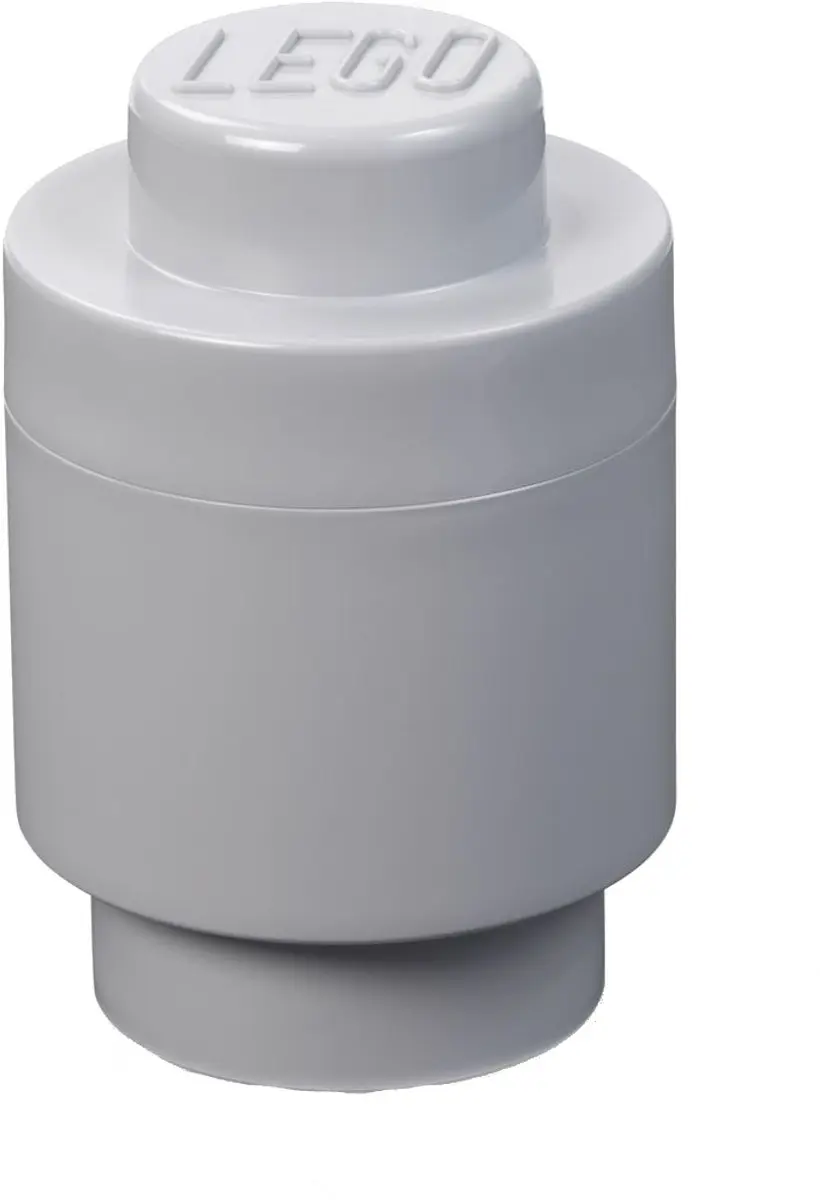 Lego - Opbergbox Brick 1 Rond - Polypropyleen - Grijs