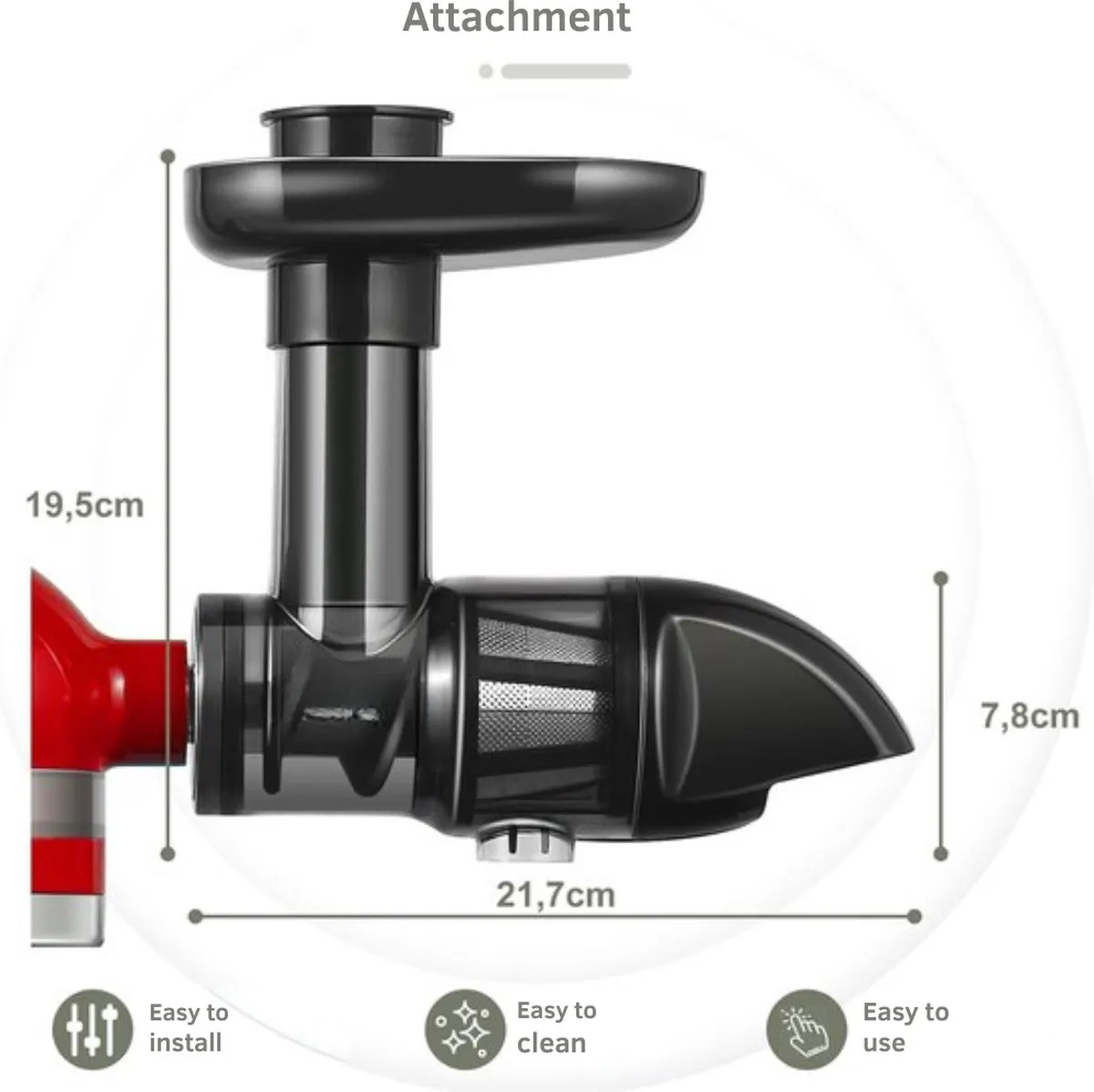 KitchenAid Slow Juicer Attachment - Sapcentrifuge Accessoireset Zwart